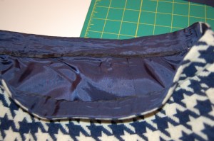 It is a little difficult to see, but this photo shows the inside of the lined waistband.