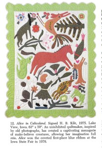 This quilt is pictured in Crib Quilts and Other Small Wonders, by Thos. K. Woodrd and Blanche Greenstein, E. P. Dutton, New York, New York, 1981, p. 16.