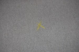 I marked these small imperfections with yellow chalk.