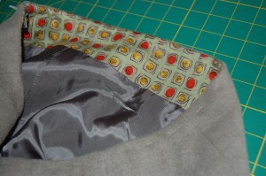 This shows the waist facing, with the Bemberg lining attached to it.