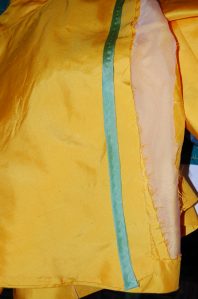 Here is the piping sewn in place.