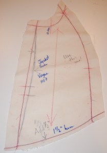 Again, the blue line on the left is my re-drawn seam line.