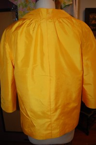 Even with two inches removed from the center back seam, there is still enough to gather nicely into the collar.