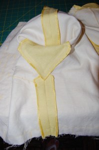 The seam you see at the top of this photo is the shoulder seam which runs down the length of the sleeve. 