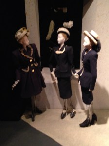 Three day suits, from left to right, by Charles Montaigne, Robert Piguet, and Pierre Balmain. Such an abundance of riches!