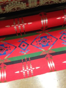 I see this blanket fabric in a hip-length, hooded jacket.