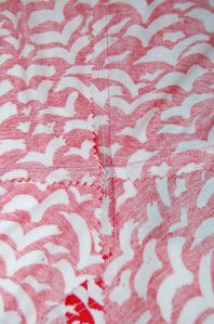 A side and waist seam detail.