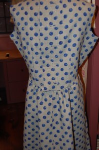 The back of the dress during construction.