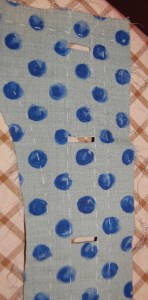 Here the facings are turned towards the inside. Proper measuring is essential for this technique to be successful.