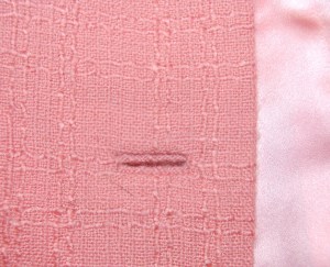 The finish of the buttonhole on the ifacing.